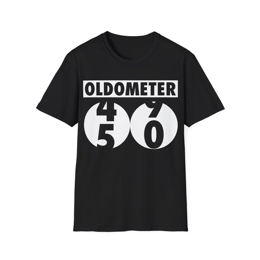 Funny Oldometer Odometer 50th Birthday Gift 50 yrs Old Joke T-Shirt For Men Women T-Shirt