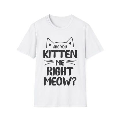 Funny Are You Kitten Me Right Meow T-Shirt Cat Joke Shirt Men Women