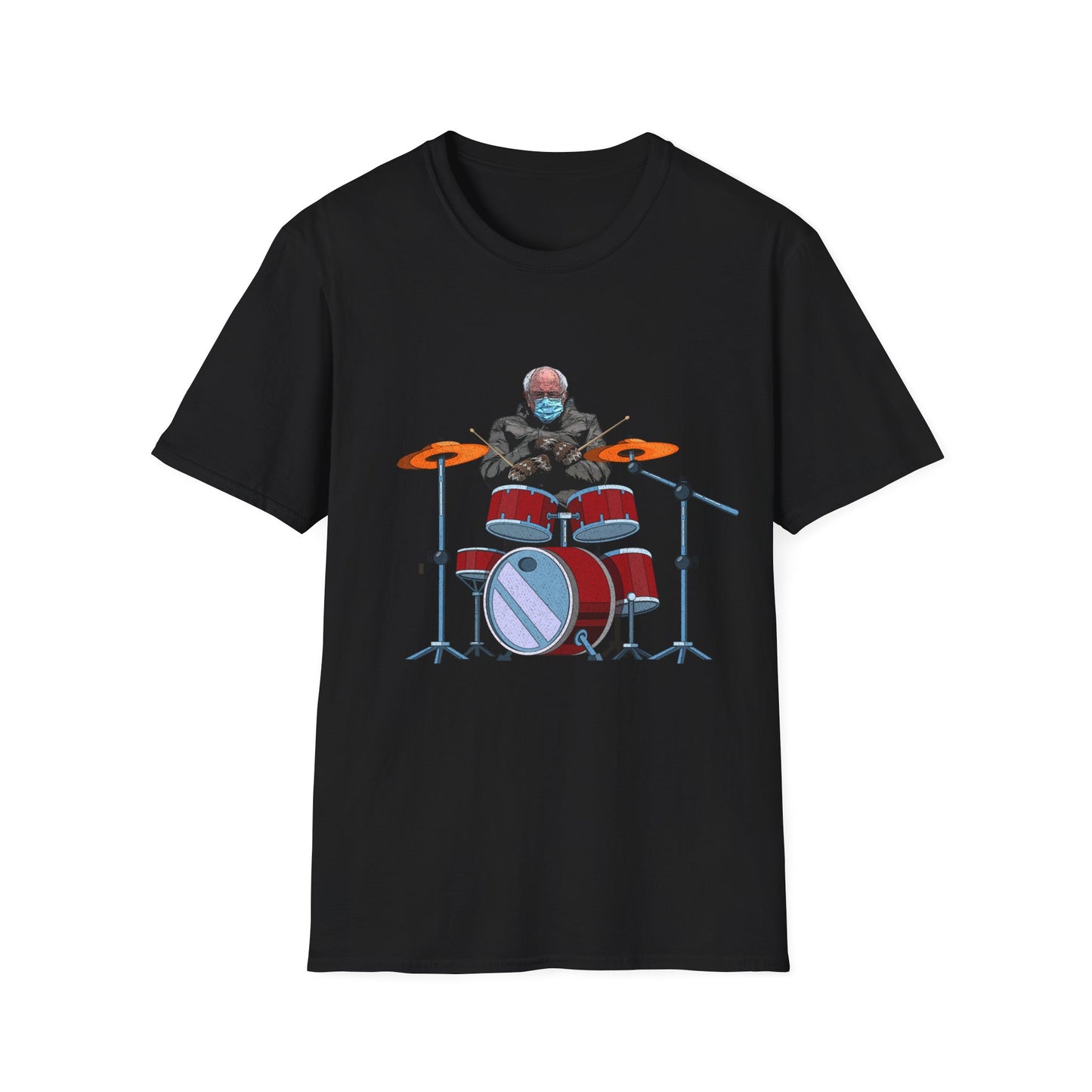 Bernie Sanders Drummer Inauguration Mittens Meme Sitting Drums T-Shirt