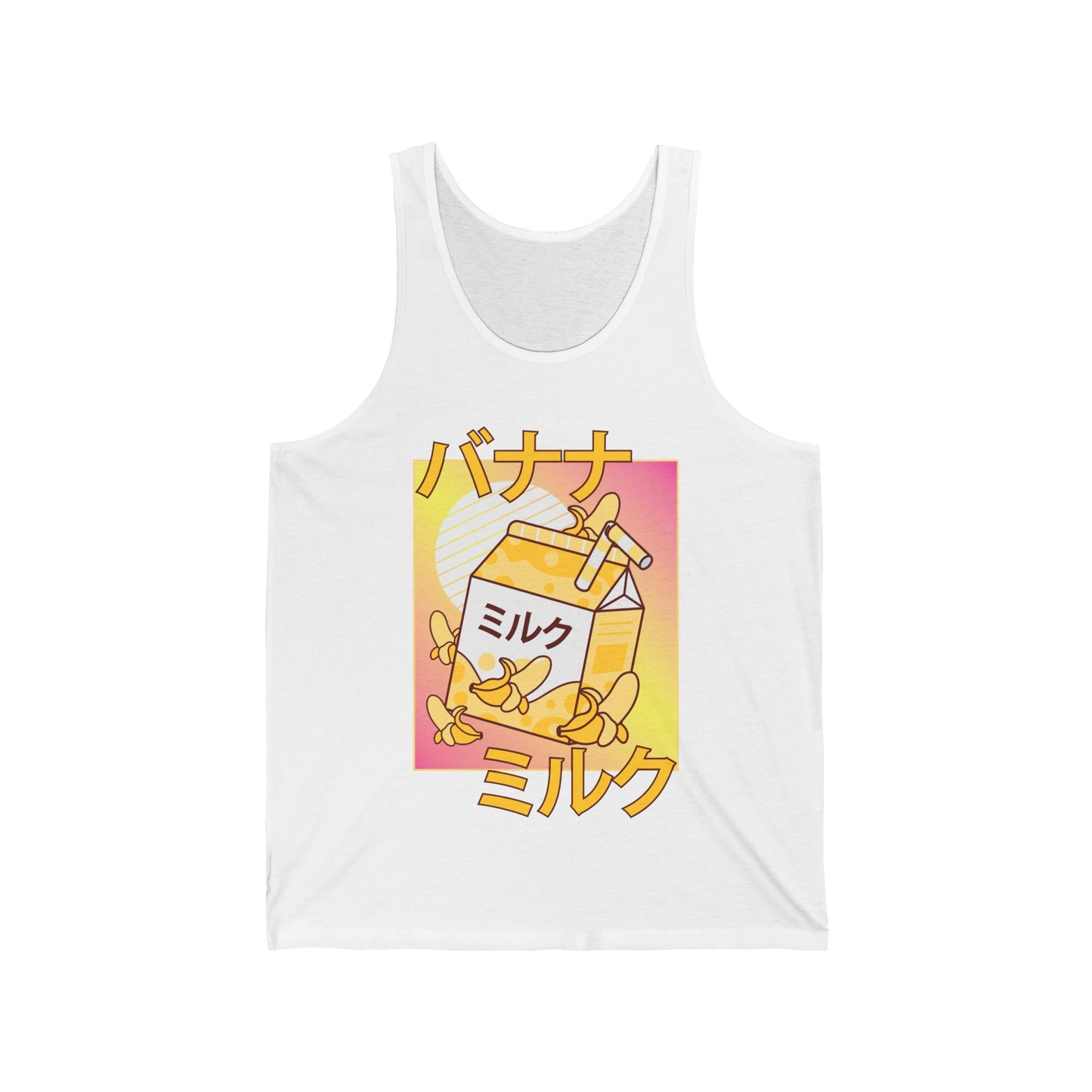 Funny Cute Japanese Kawaii Banana Milk Shake Retro 90s Tank Top