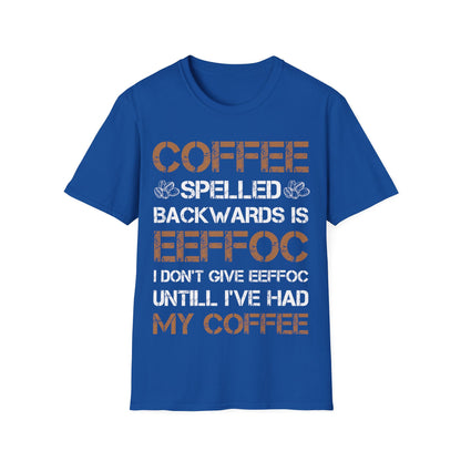 Funny Coffee Spelled Backwards Eeffoc Eeffoc Coffee Lovers Tee T-Shirt Men Women