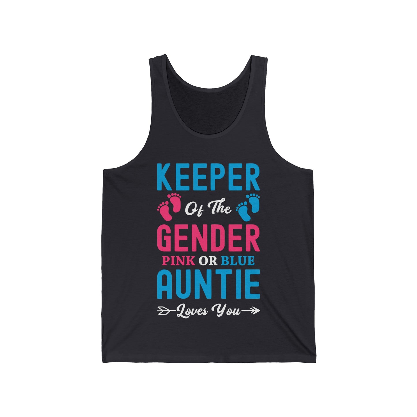 Womens Keeper Of The Gender Pink or Blue Auntie Loves You Tank Tops