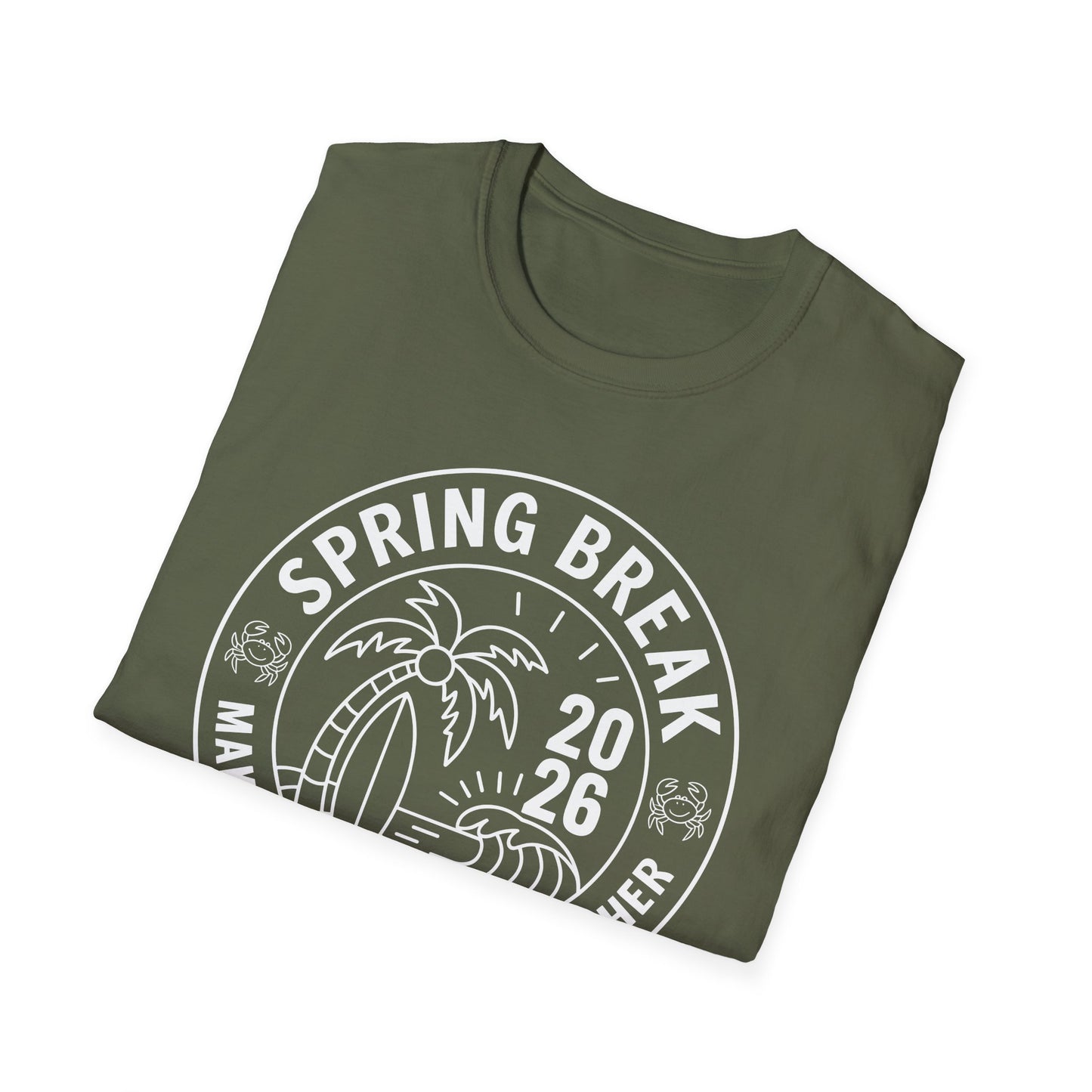 Funny Spring Break Squad Crew Vintage 2026 Beach Palm Family Trip T-Shirt