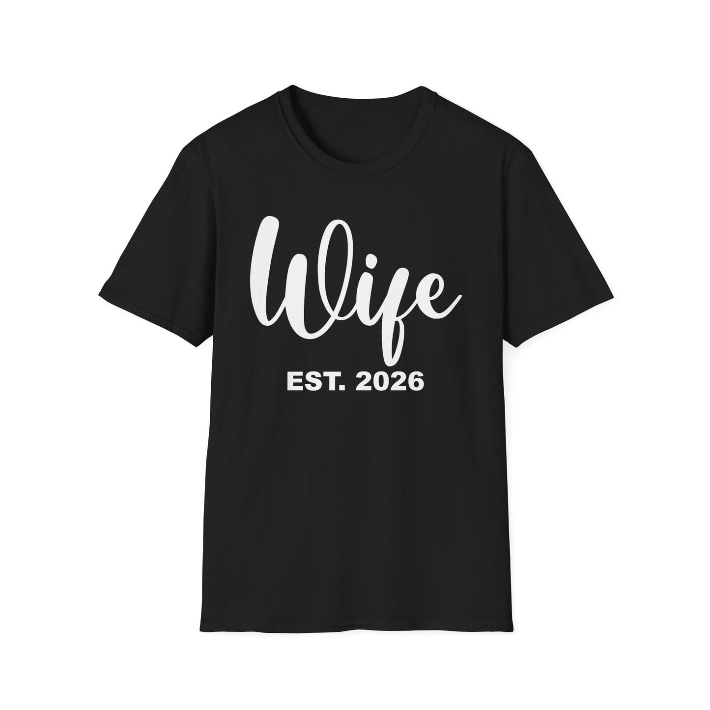 Funny Wife Est 2026 Just Married Bride Honeymoon Couple Wedding T-Shirt For Women