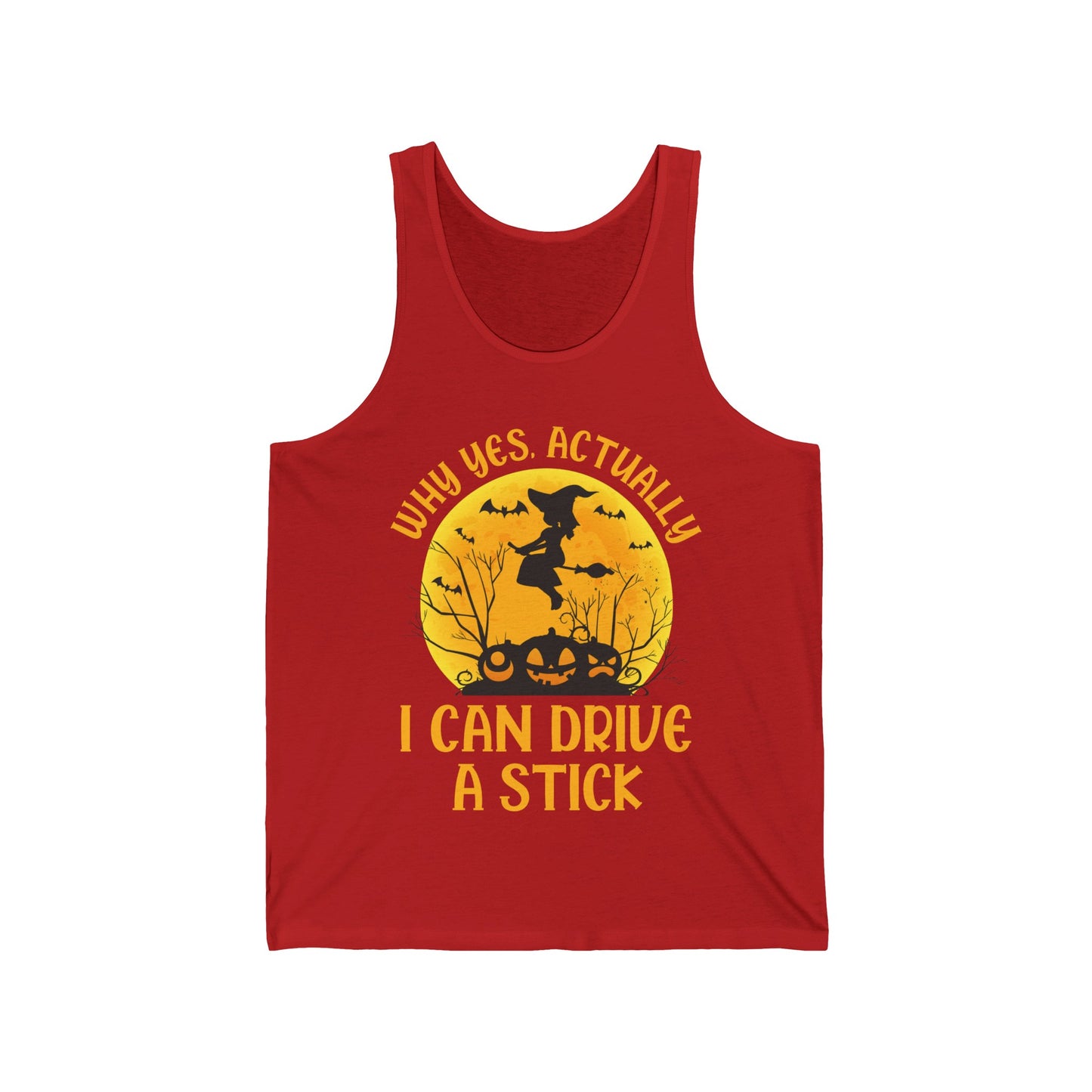 Funny Why Yes Actually I Can Drive A Stick Witch halloween Party Tank Tops For Girls