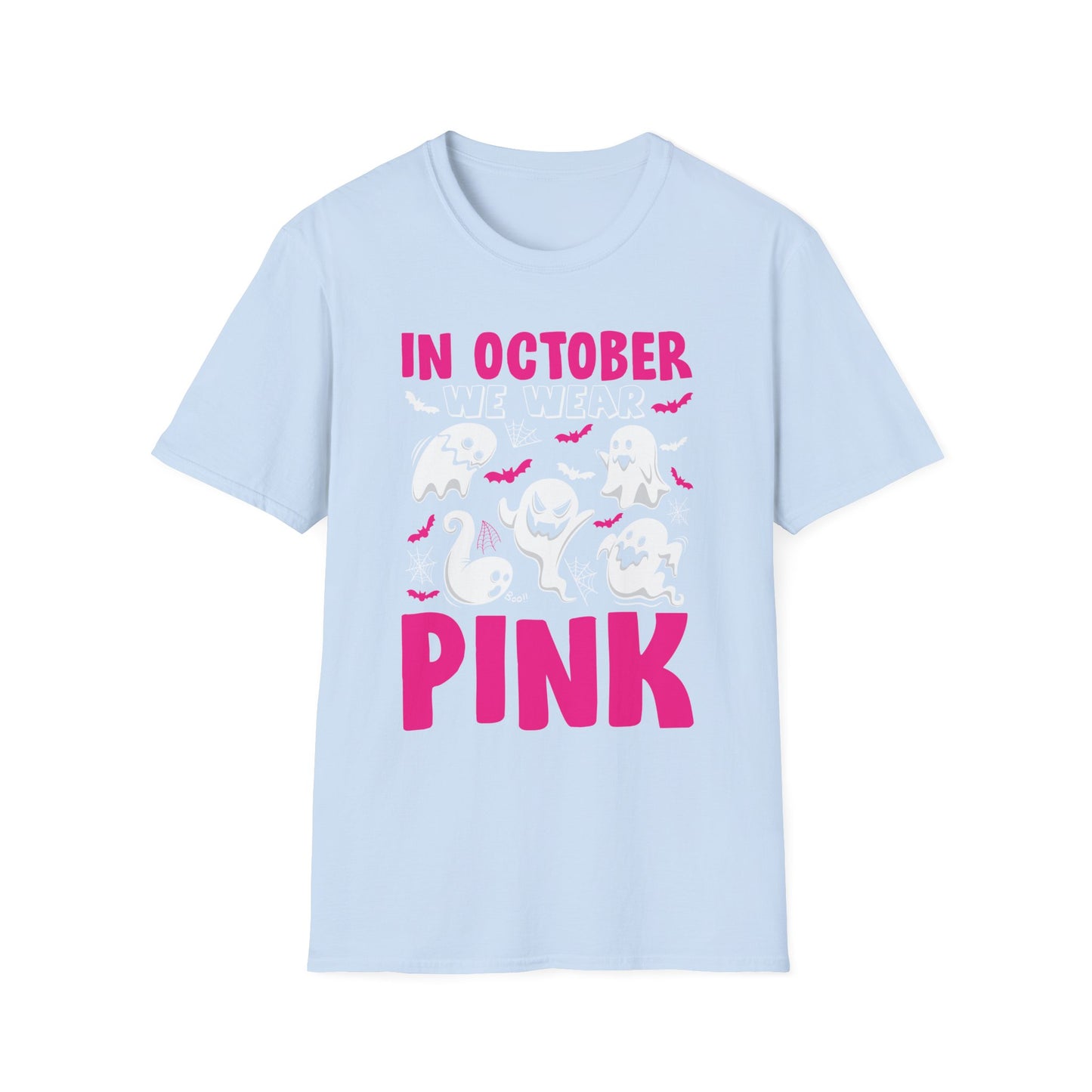 Groovy Wear Pink Breast Cancer Warrior Cute Ghost Halloween T-Shirt