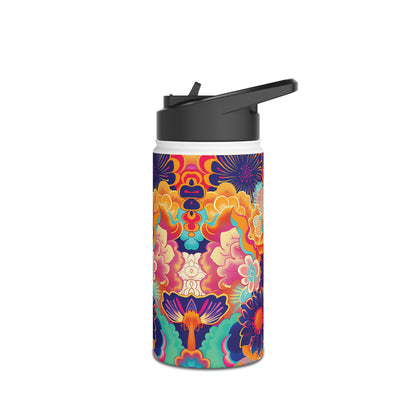 Manga Pattern Stainless Steel Water Bottle with Twist-on Lid and Double-Wall Vacuum Insulation