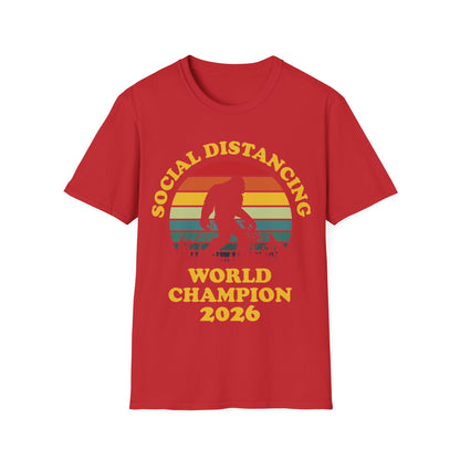 Bigfoot Social Distancing World Champion 2026 T-shirt For Men Women