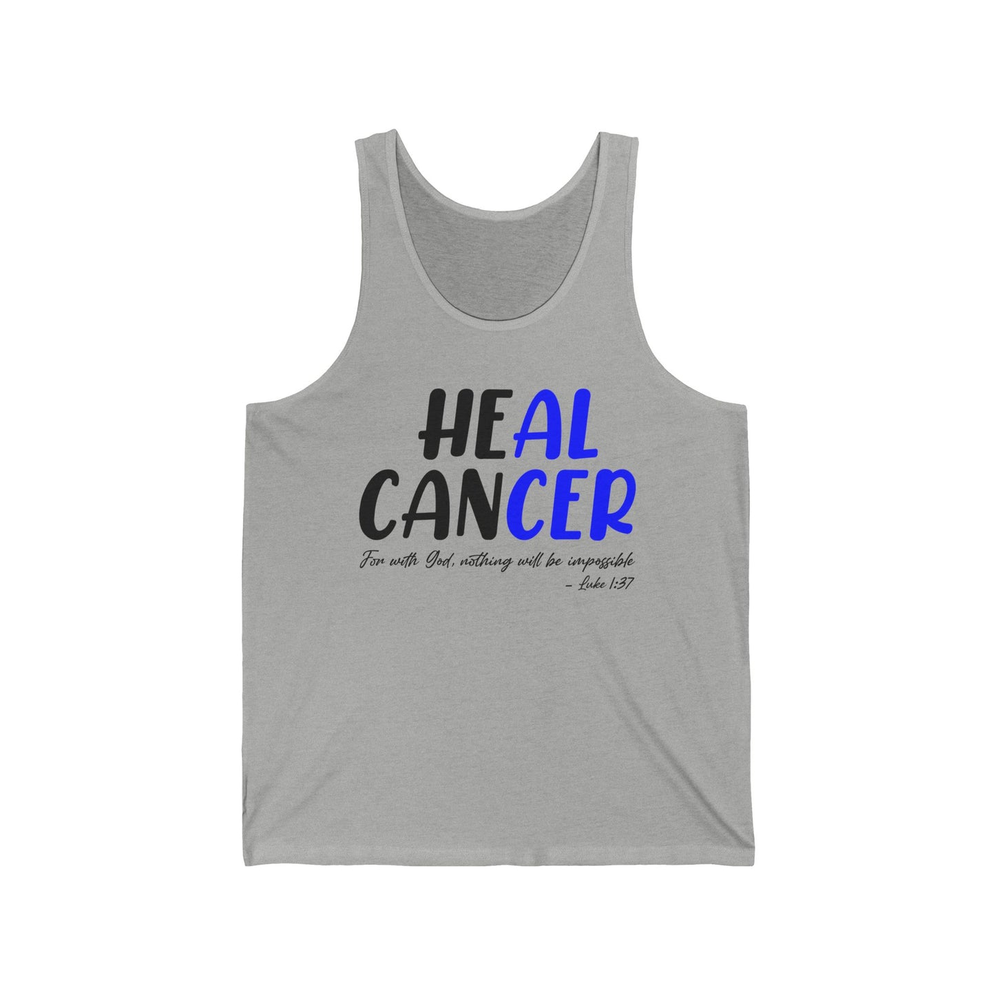 Colon Cancer Faith Bible Verse CRC Awareness Support Heal Family Tank Top For Men Women