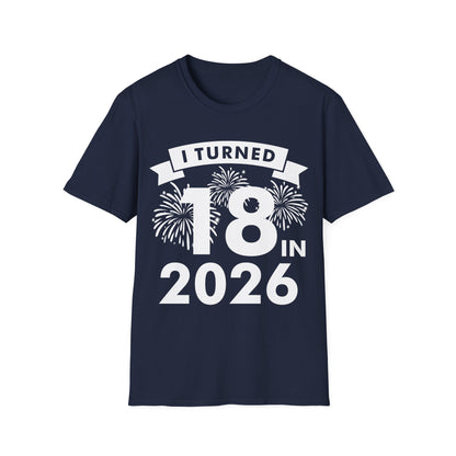 Funny I Turned 18 In 2026 18th Birthday Party Gift T-Shirt For Men Women
