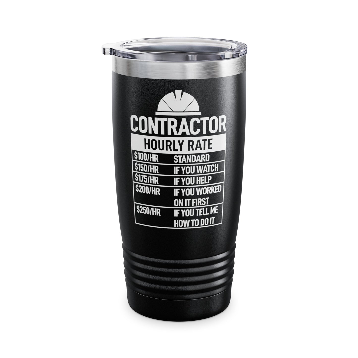 Funny Contractor Hourly Rate Price Chart Contractor Sarcastic Gift Tumbler