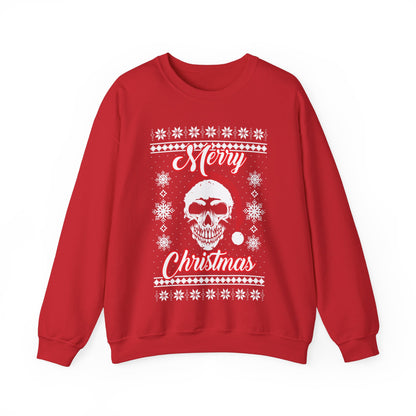 Merry Christmas Ugly Skull Holiday Xmas Jumper Crewneck Sweatshirt Sweater