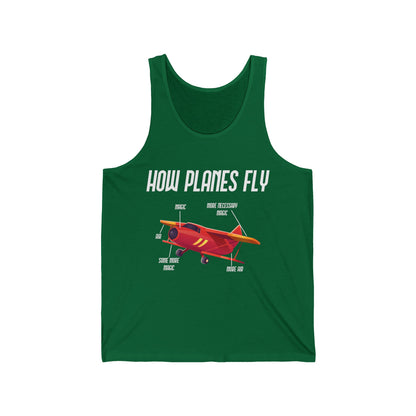 Funny How Planes Fly Airplane Parts Design for Flight Lovers Tank Tops For Men Women