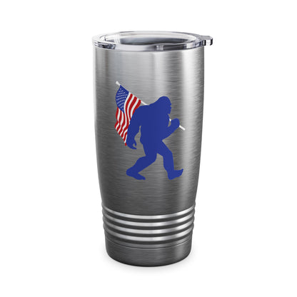 Funny Bigfoot USA Flag America For Sasquatch Believers Tumbler For Men Women