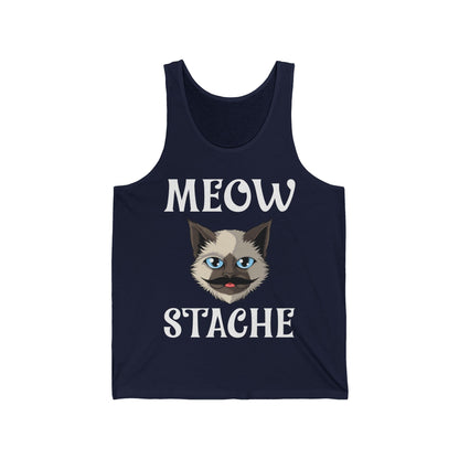 Meowstache Cat Mustache Moustache Beard Bearded Kitten Lovers Tank Top For Men Women Tank Top