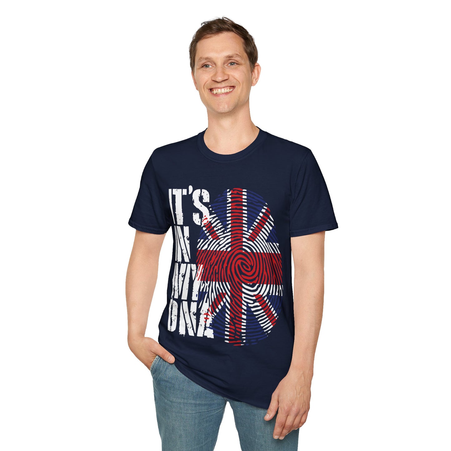 Funny Its In My DNA British Flag England UK Britain Union Jack T-Shirt For Men Women T-Shirt