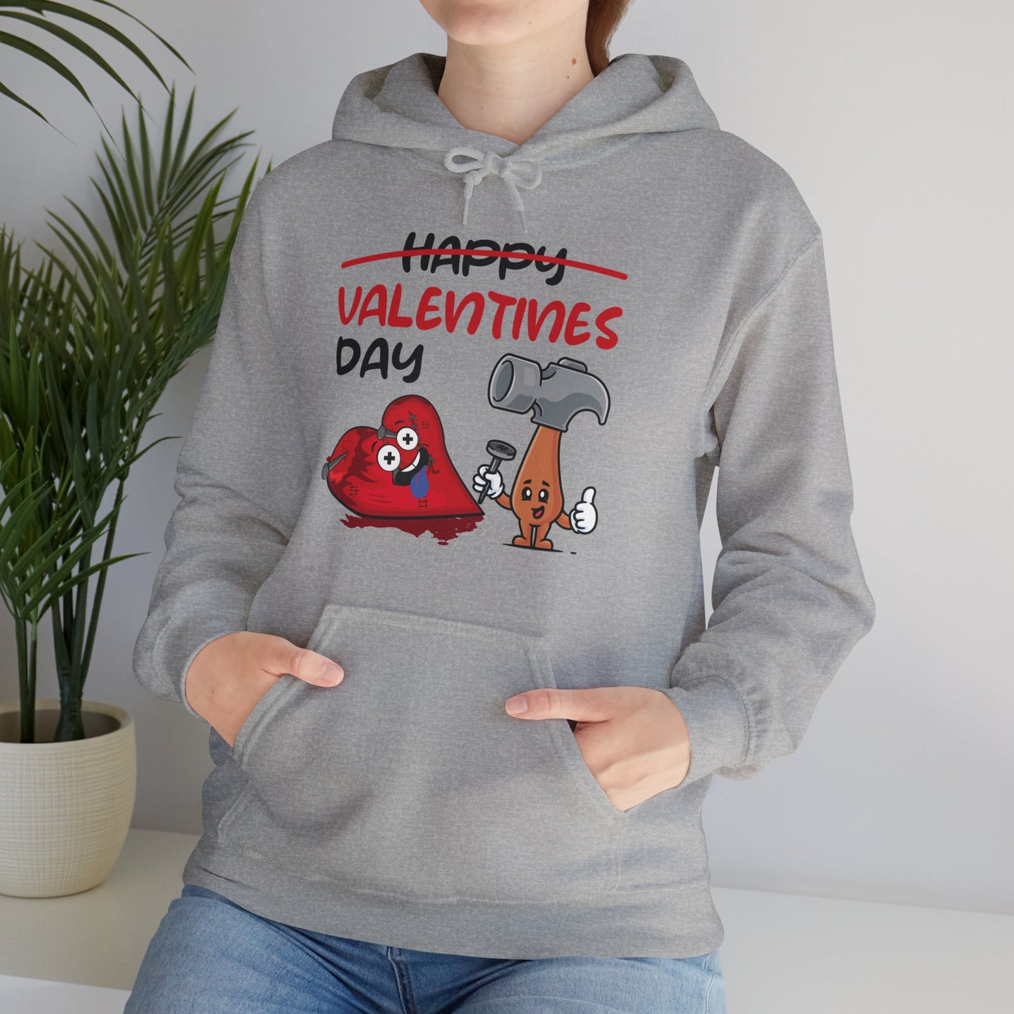 Funny Anti Valentines Day Gift Carpentor Cupid Heart Hammer Nails Hoodie For Men Women Hoodie