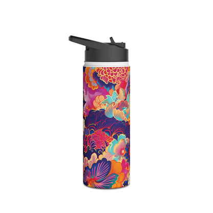 Manga Pattern Stainless Steel Water Bottle with Twist-on Lid and Double-Wall Vacuum Insulation