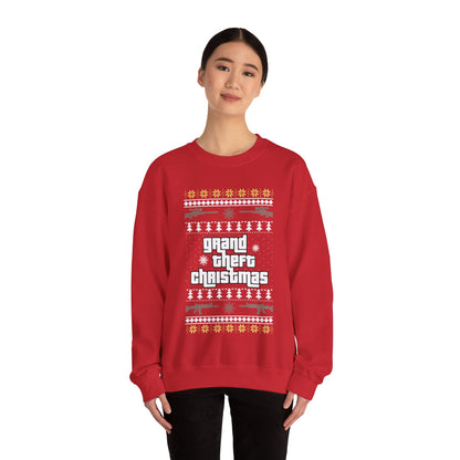 Funny Inspired G T A Gaming Gamers Ugly Christmas Sweater Jumper Xmas Sweatshirt