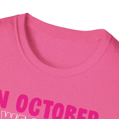 Groovy Wear Pink Breast Cancer Warrior Cute Ghost Halloween T-Shirt