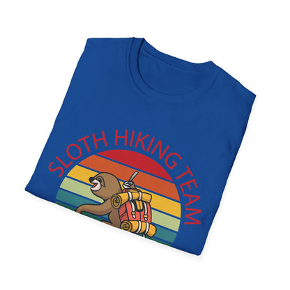 Retro Sloth Hiking Team We'll Get There When We Get There Hikers Hiking T-Shirt