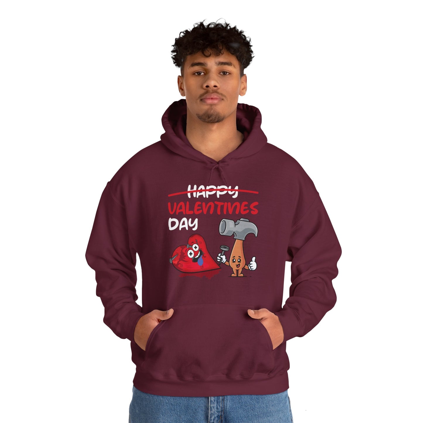 Funny Anti Valentines Day Gift Carpentor Cupid Heart Hammer Nails Hoodie For Men Women Hoodie