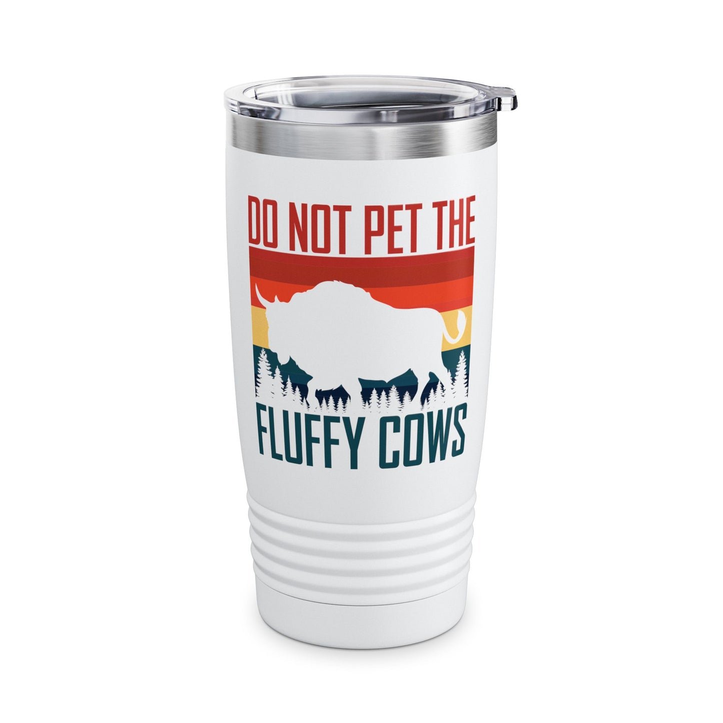 Funny Do Not Pet The Fluffy Cows Cattle Farm Farming Tumbler for Men Women