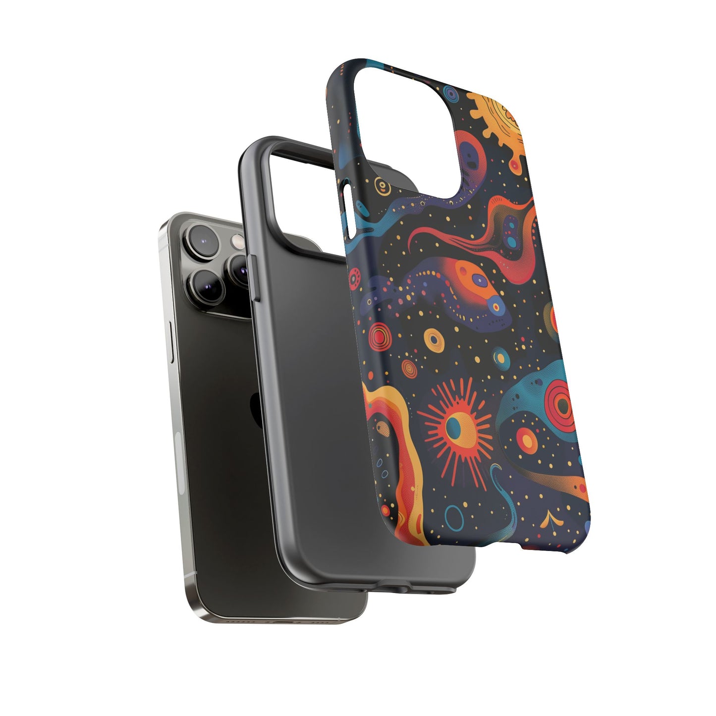 Space Oddity Pattern iPhone 13 14 15  16 Pro Max Plus Case Wireless Charging Compatible Tough Cases Protection, Magnetic Phone Case for iPhone Classic Series