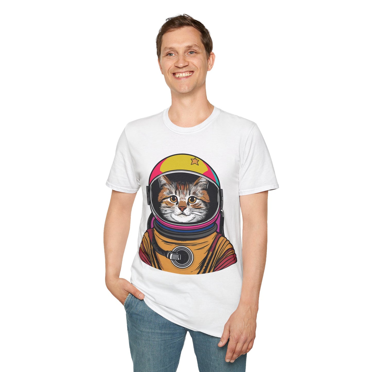 Funny Space Gifts Cat Mom Cat Dad Astronaut Space T-Shirt For Men Women Kids T-Shirt