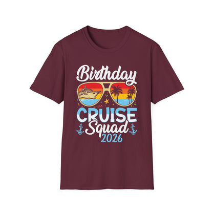 Birthday Cruise Squad 2026 Cruising Bday Vacation Party Crew T-Shirt For Men Women