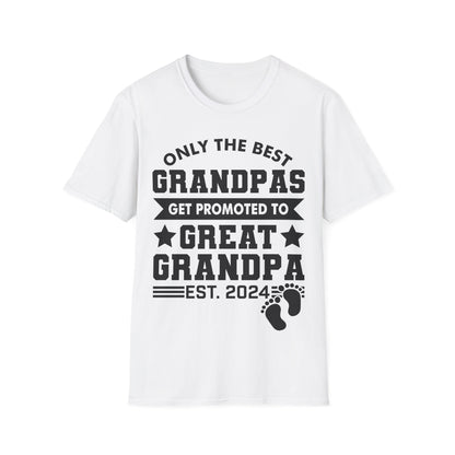 Funny Only The Best Grandpas Get Promoted To Great Grandpa 2024 T-shirt For Men Women