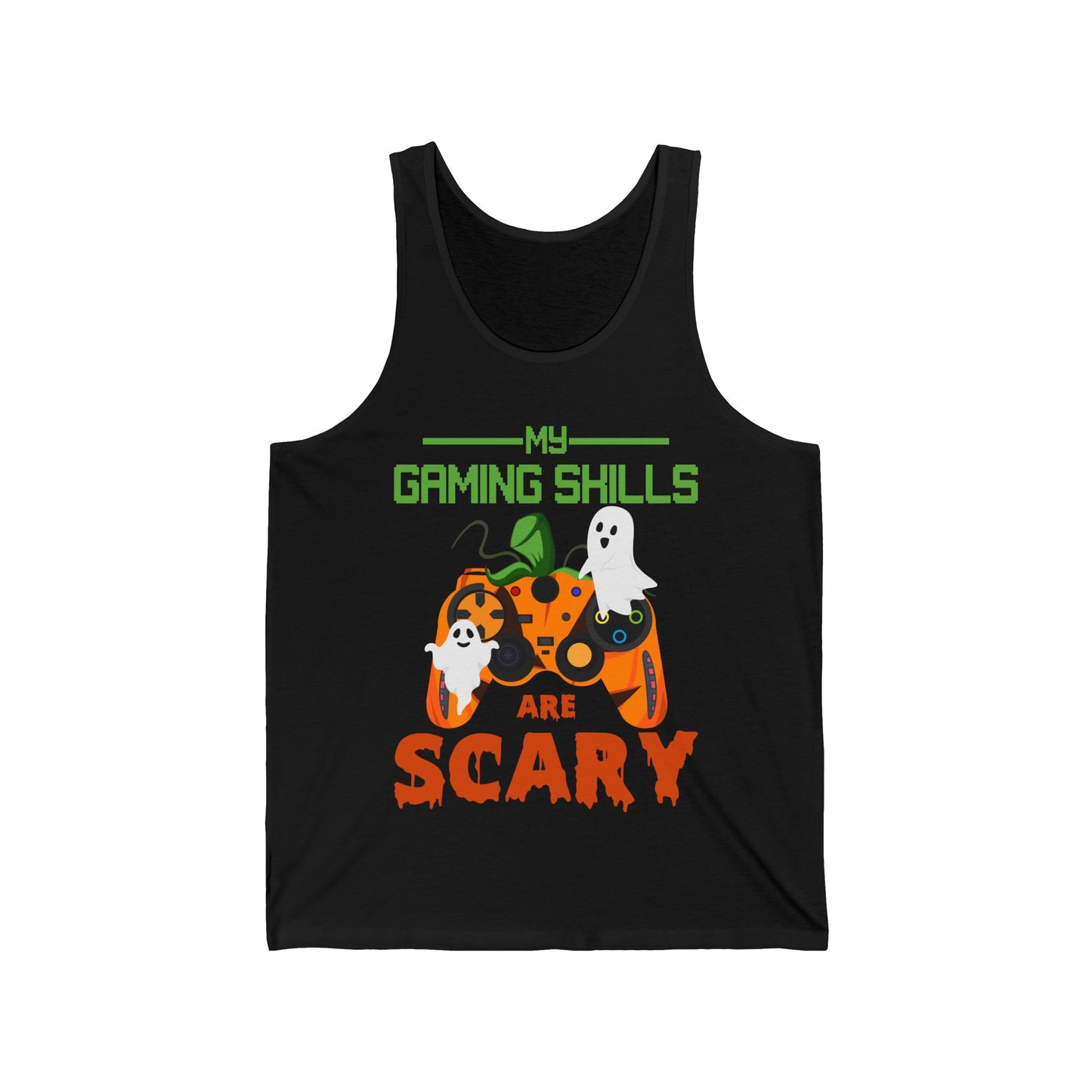 My Gaming Skills Are Scary Halloween Pumpkin Gaming Controller Tank Top For Gamers