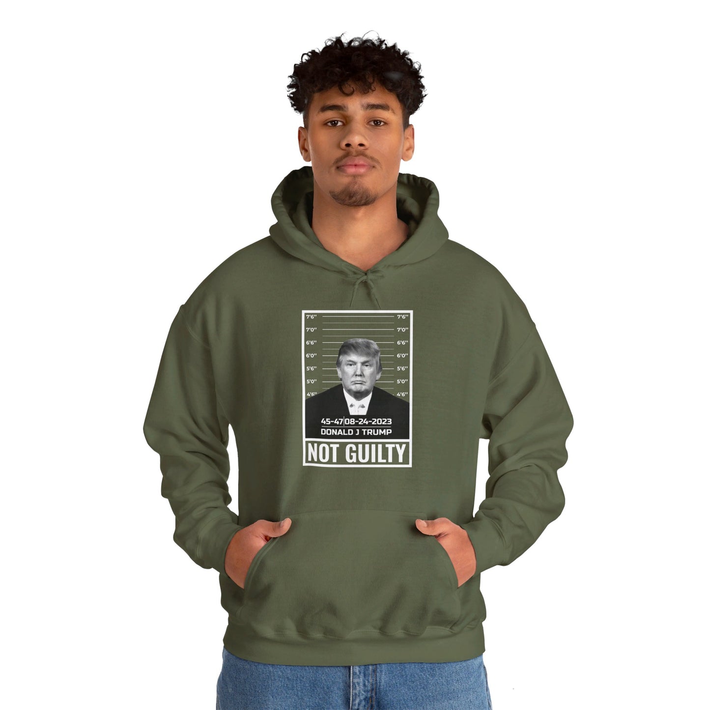 Donald Trump Police Mugshot Not Guilty President Legend 45 47 Hoodie For Men Women Hoodie