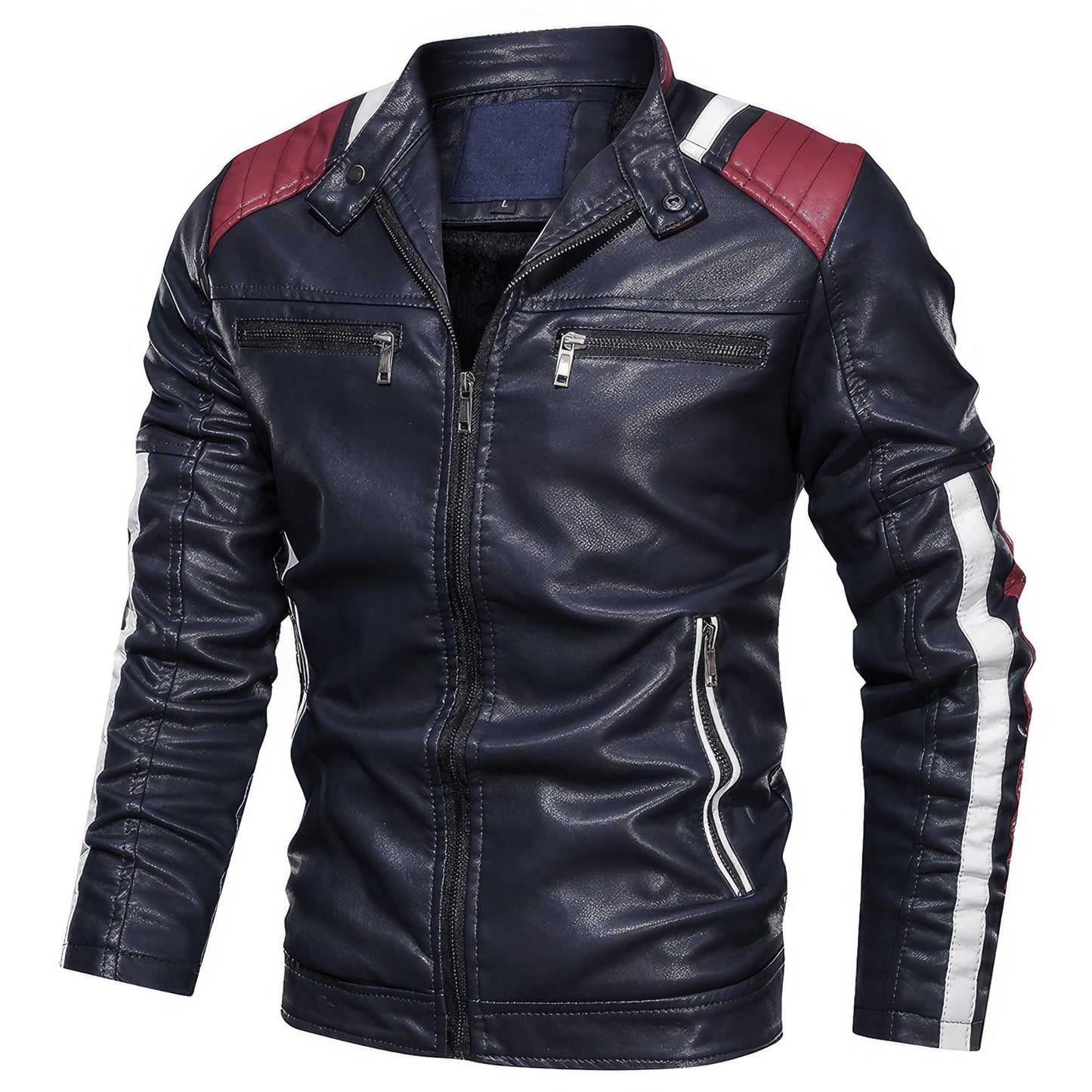 Mens Leather Jacket Motorcycle Contact Color Coats Autumn And Winter Outwearing Biker Faux and Genuine Leather Jackets
