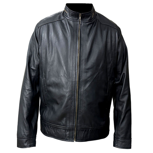 Men Velvet Fur Integrated Sheepskin Jacket Coat Standing Collar Leather Leather