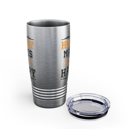 Hockey Makes Me Happy Funny Hockey Fan Tumbler For Men Women