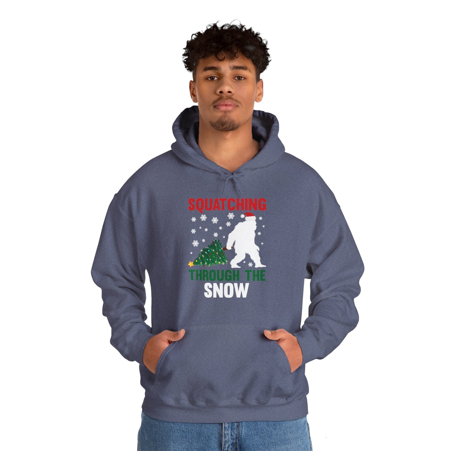 Squatching Through The Snow Funny Bigfoot Christmas Sasquatch Hoodie