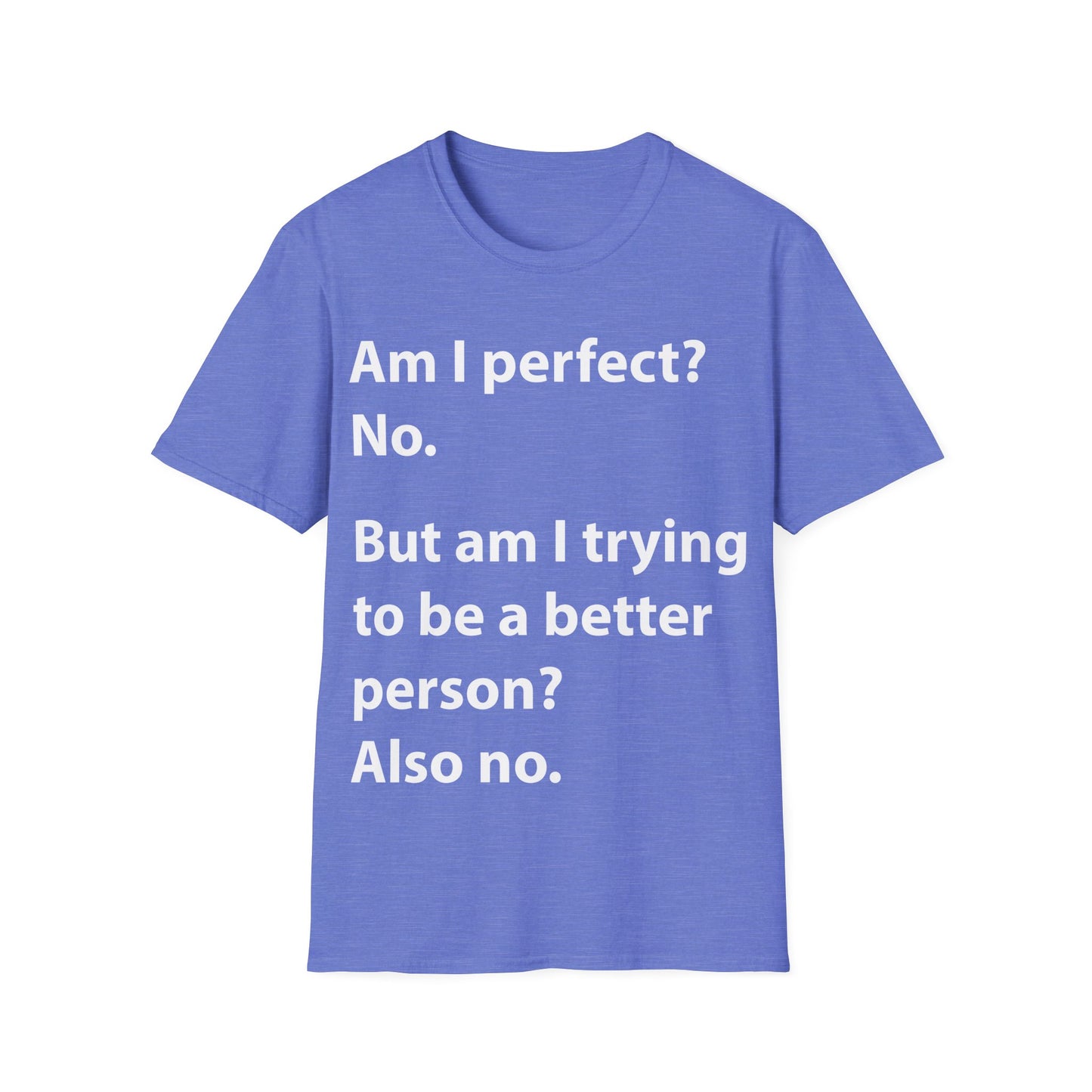 Funny Am I Perfect No. Am I Trying To Be A Better Person Also No Sarcastic T-Shirt