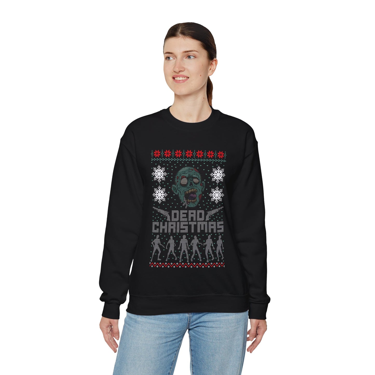 Inspired Merry Christmas The Walking Zombie Face Ugly Funny Dead Christmas Sweatshirt Jumper Xmas Sweater