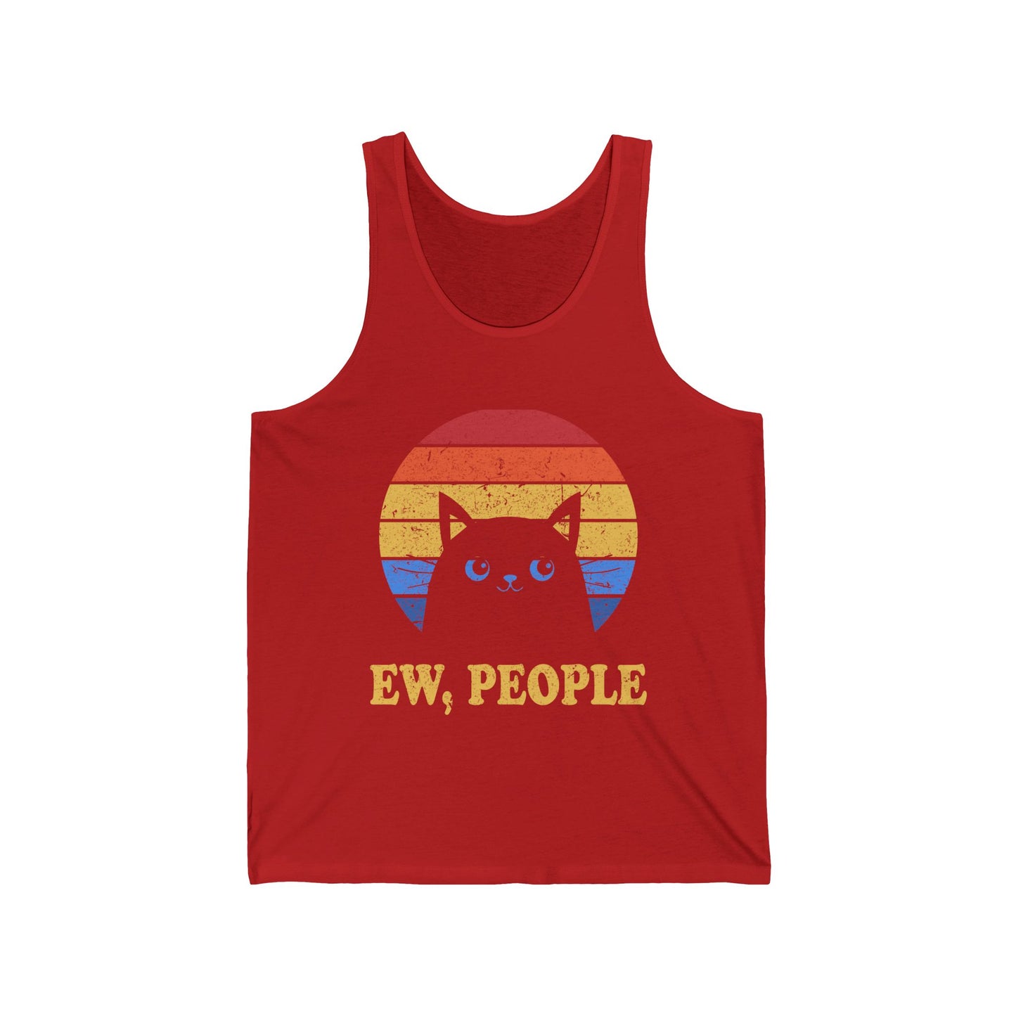 Funny Ew People Cat Introvert Antisocial Sarcastic Tank Top