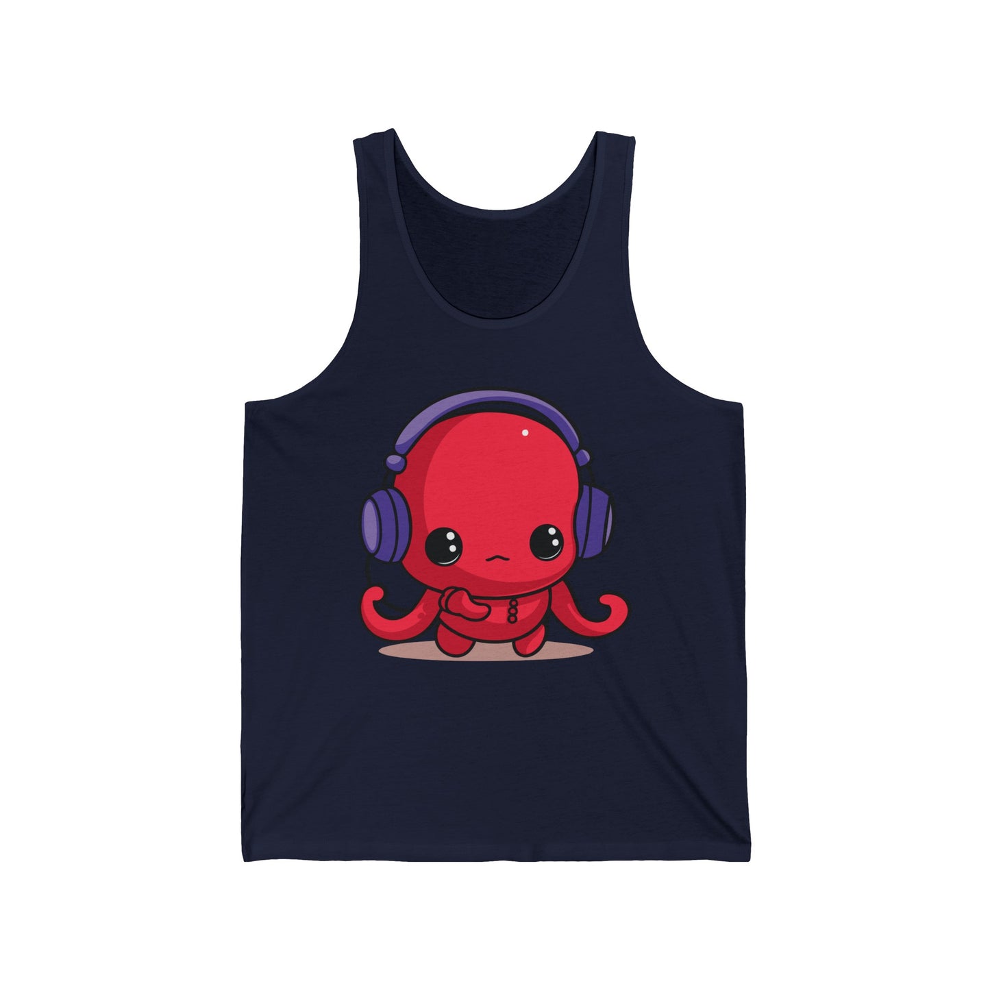 Cute Kawaii Octopus Cartoon Wearing Headphones Music Pop Tank Top For Men Women Tank Top