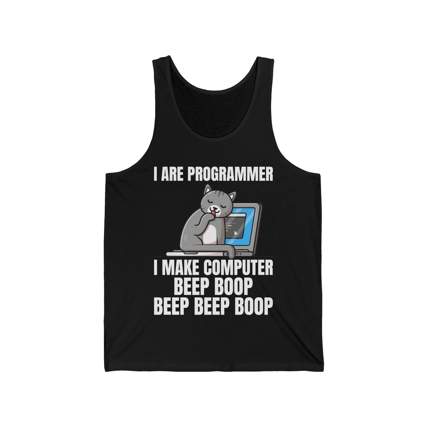 Funny I Are Programmer I Make Computer Beep Boop Cute Cat Tank Top For Men Women Tank Top