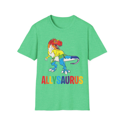 Allysaurus Dinosaur In Rainbow Flag For Ally LGBT Pride Gift T-Shirt