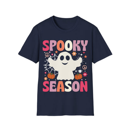 Groovy Spooky Season Cute Ghost Pumpkin Halloween T-Shirt For Men Women Kids