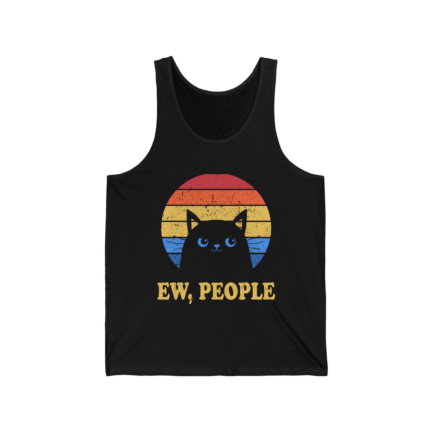 Funny Ew People Cat Introvert Antisocial Sarcastic Tank Top