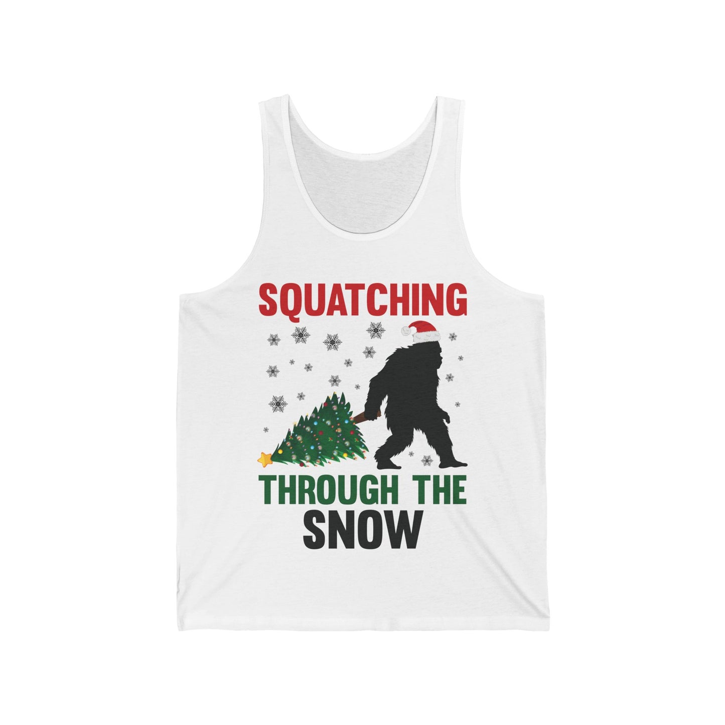 Squatching Through The Snow Funny Bigfoot Christmas Sasquatch Tank Top