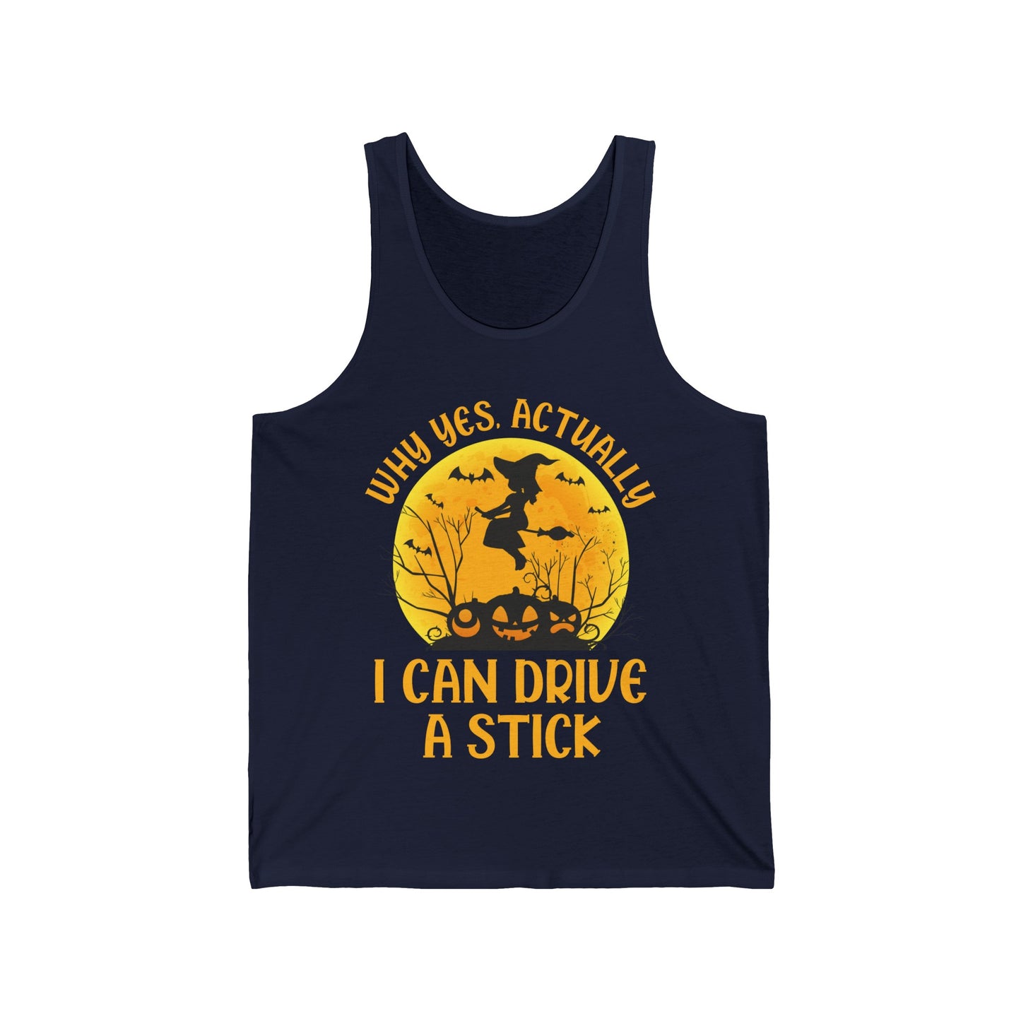 Funny Why Yes Actually I Can Drive A Stick Witch halloween Party Tank Tops For Girls