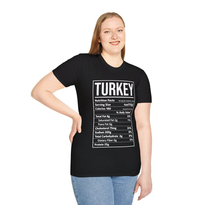 Turkey Nutrition Facts Funny Family Matching Thanksgiving Christmas T-Shirt For Men Women