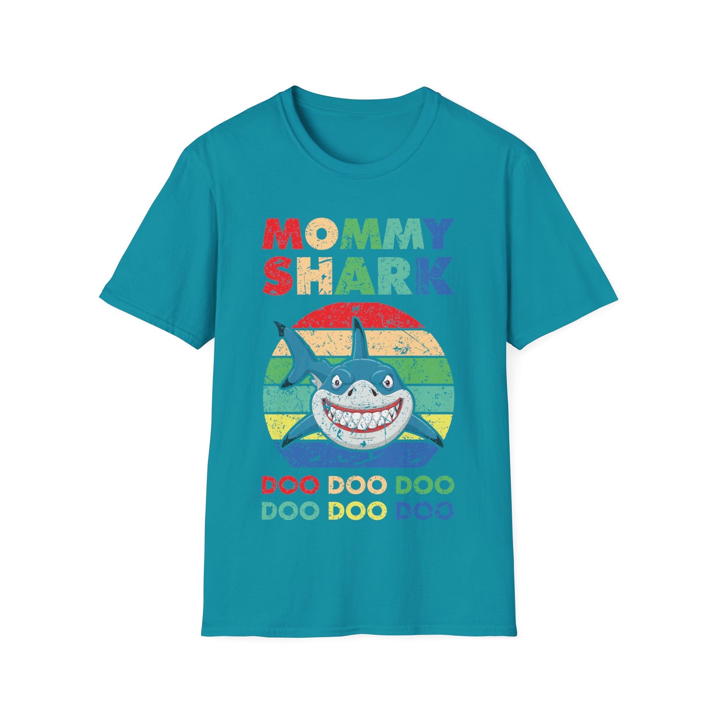 Funny Mommy Shark Vintage Doo Doo Doo Mothers Day Birthday Gift Tee T-Shirt Women