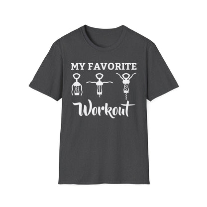 Funny My Favorite Workout Wine Lover Shirt Womens Exercise Tshirt